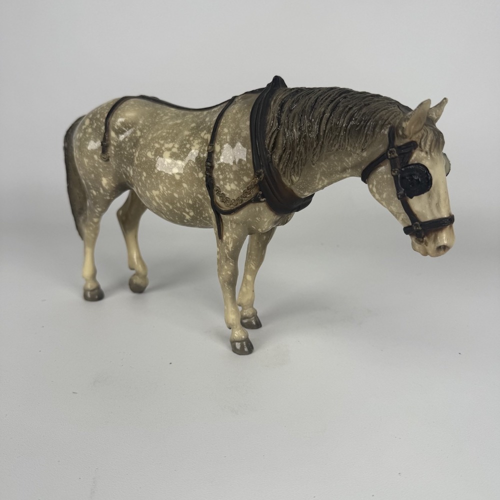 Breyer Traditional Horse Old Timer Dapple Gray Glossy 205 NO HAT Dk Grey Mane 66